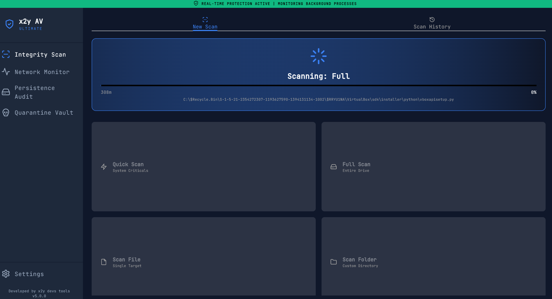 x2y AV Ultimate - Full System Scan