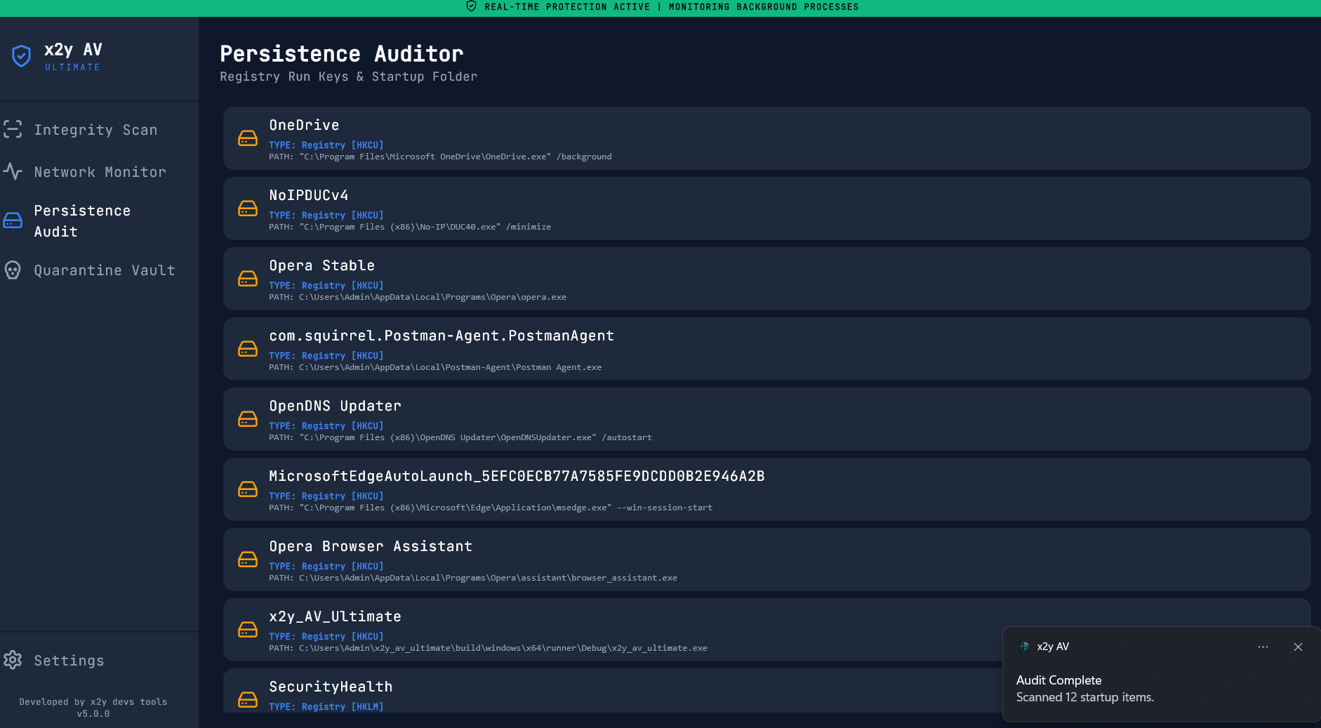x2y AV Ultimate - Persistence Auditor