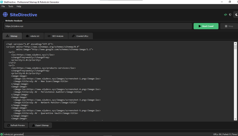 SiteDirective XML Sitemap