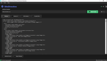 SiteDirective XML Output