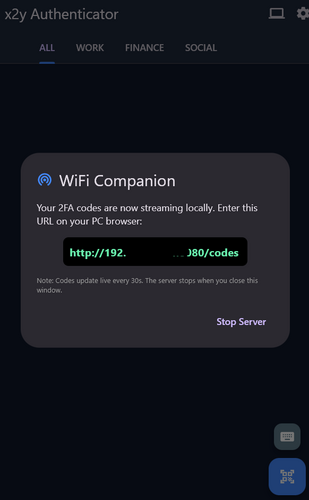 x2y Authenticator WiFi Companion for Desktop Access